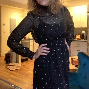 Mod Cloth Black and Metallic Dress